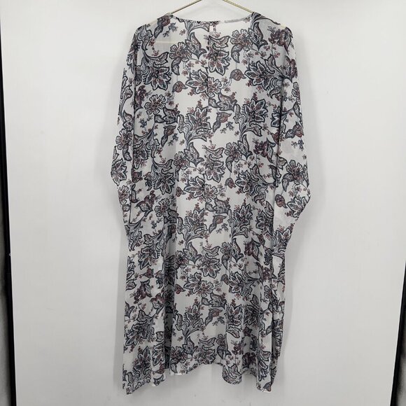 Lane Bryant Plus Boho Floral Open Front Chiffon Kimono – One Size NWT - Picture 4 of 10